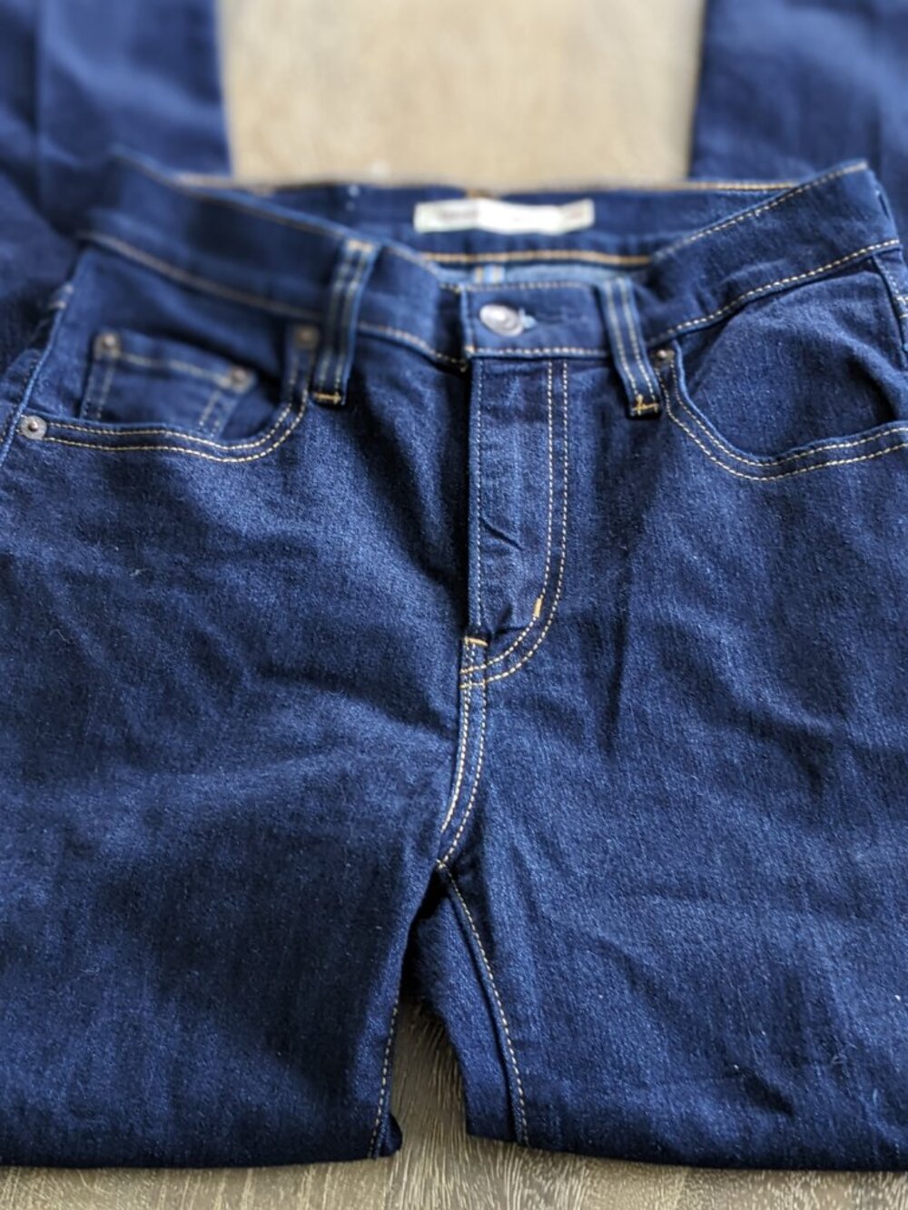 Levi Strauss & Co 724 High 10" Rise Straight Dark Wash Blue Jeans Size 26